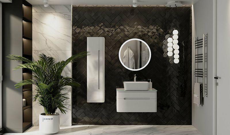 Приобрести jorno зеркало shine 65 см, с подсветкой, белое