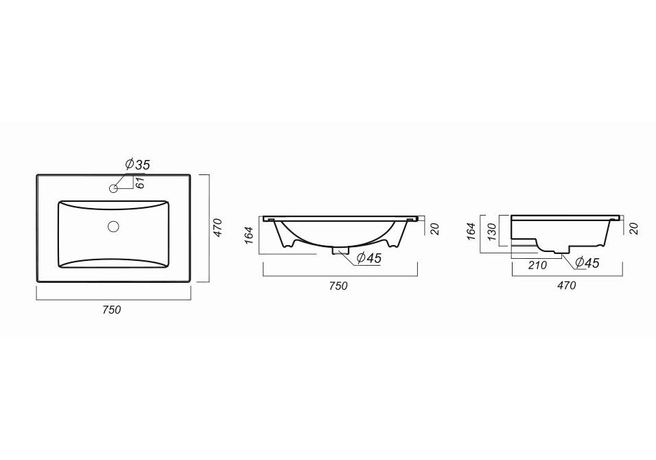 Приобрести loranto тумба напольная с раковиной дина 75х81 см, белая cs00049872