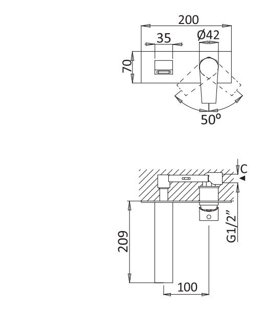 Приобрести cezares смеситель для раковины nautic, скрытый монтаж, хром nautic-bli-01-w0