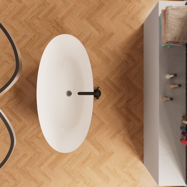 Приобрести frank акриловая ванна f6123 white/black,170х81см, отдельностоящая