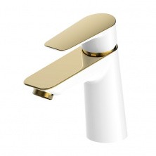 IDDIS Смеситель для раковины Cloud 148мм, белый\золото, CLOWG00i01