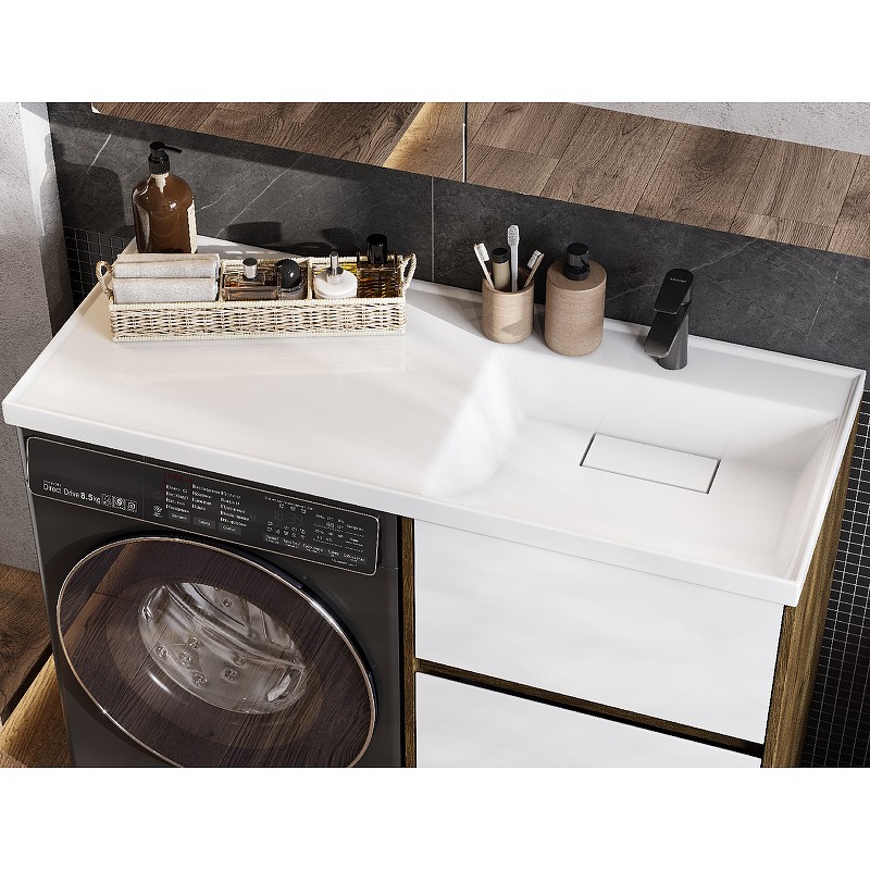 Приобрести тумба напольная с раковиной-столешницей акватон лондри 120 r/l, дуб рустикальный