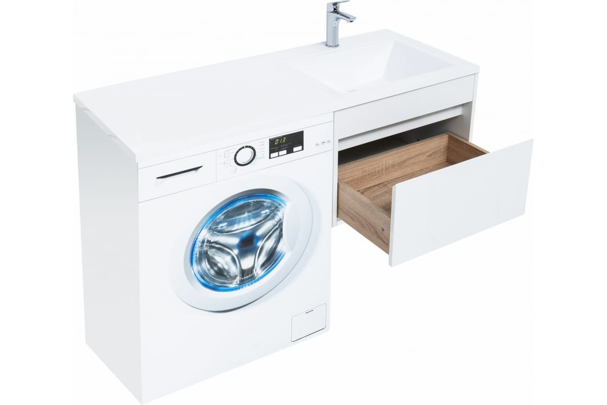 Приобрести aquanet тумба с раковиной токио 58 см, белая (подвесная, 1 ящик)