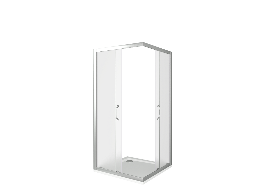 Приобрести ограждение душевое bas latte cr-100-g-we 100х100 см (матовое стекло)