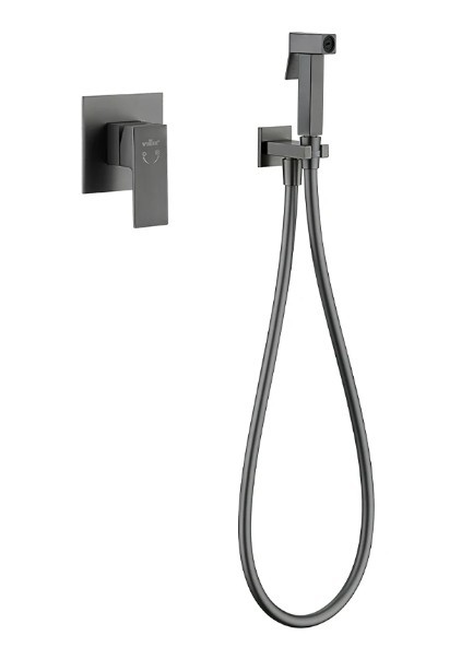 Приобрести смеситель с гигиеническим душем, встраиваемый vieir cielo, графит/gun metal v393553g