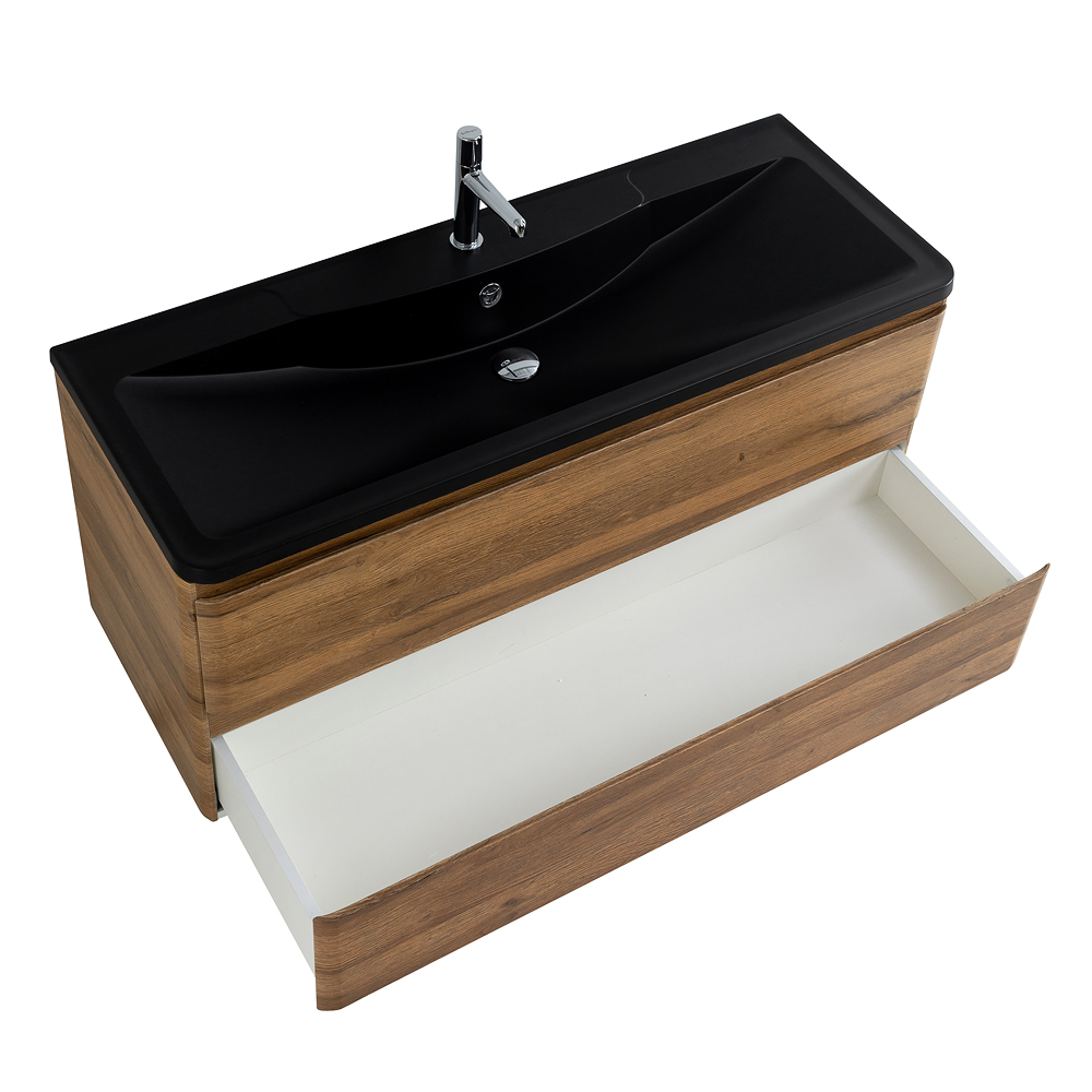 Приобрести belbagno тумба с раковиной albano 120 см, подвесная rovere rustico, чёрная раковина