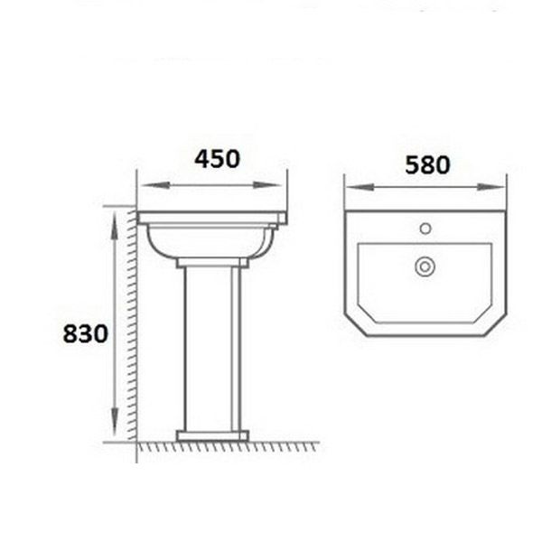 Приобрести boheme раковина с пьедисталом vogue 58 см, белая 942