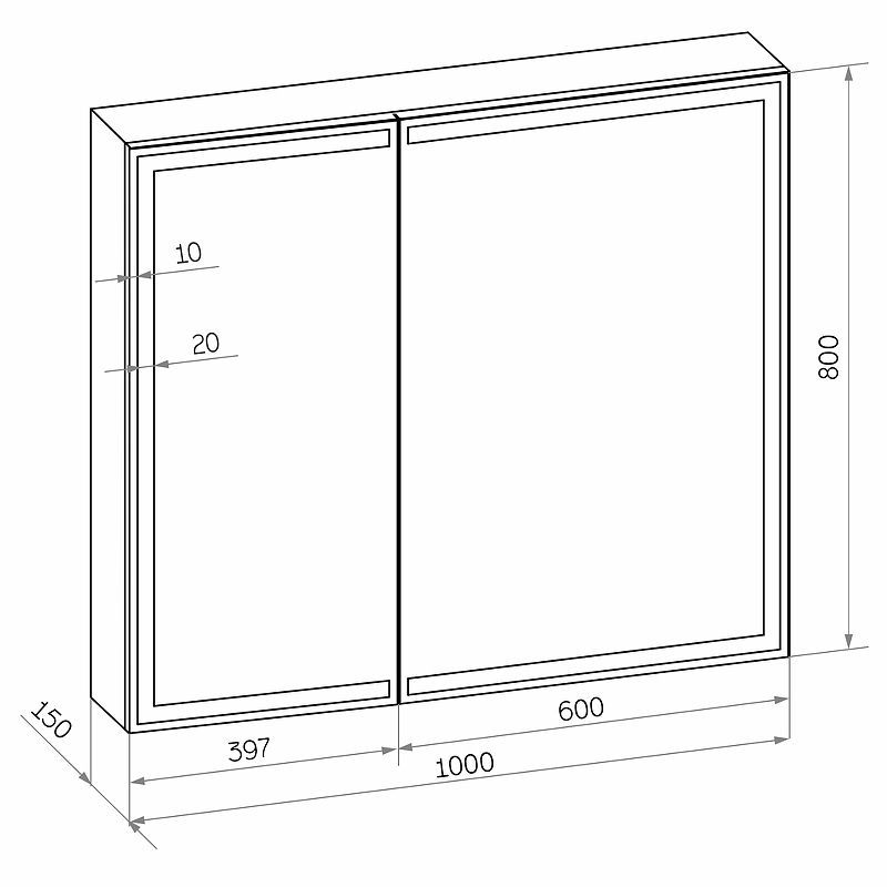 Приобрести continent зеркало шкаф с подсветкой mirror box black 100х80 см, сенсорный включатель, черное