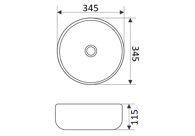 Приобрести раковина-чаша ceramalux 35 см 7078 dmb, чёрный