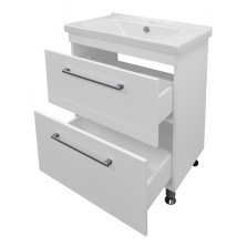 Loranto Тумба напольная с раковиной Модерн 60/2Н 60х40 см, белая CS00039376