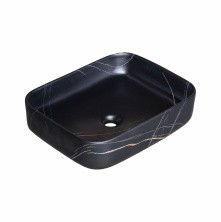 Mirsant Раковина чаша Shell-0619 Black Marquina 51х40 см, черная УТ000086045