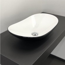 Comforty Раковина 7811ABW 62х34 см, черный/белый