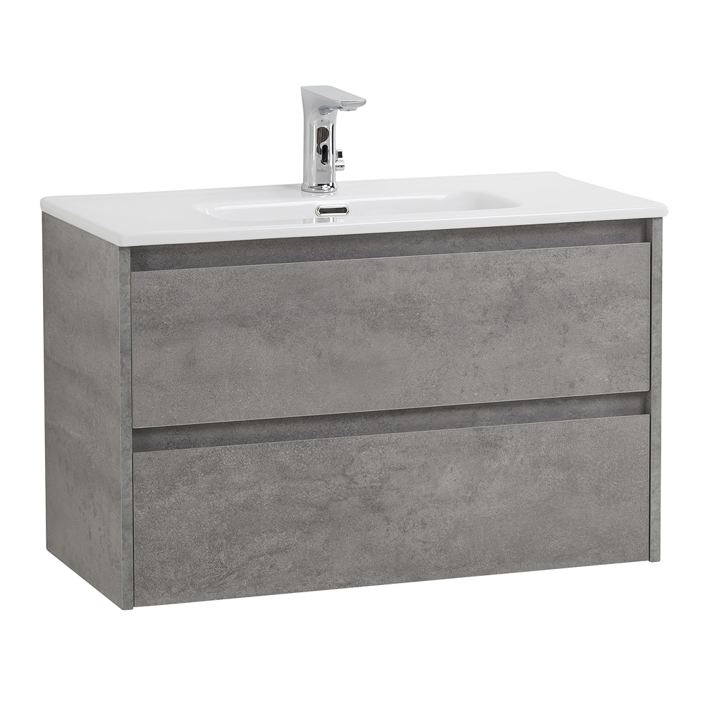 Приобрести belbagno тумба с раковиной kraft 39 80 см, подвесная cemento grigio, белая раковина