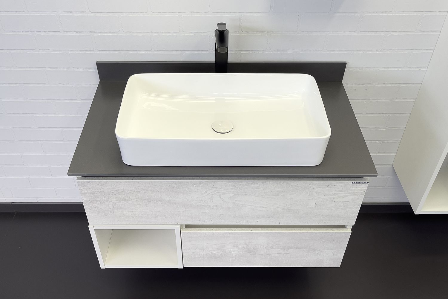 Приобрести сomforty тумба со столешницей и раковиной прага-90 дуб белый