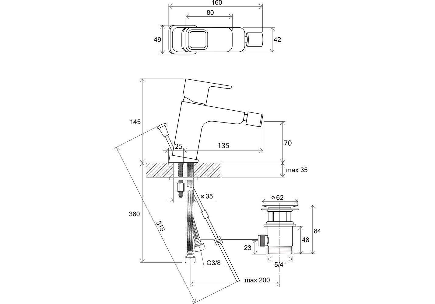 Приобрести смеситель для биде ravak 10° td 055.00 x070067