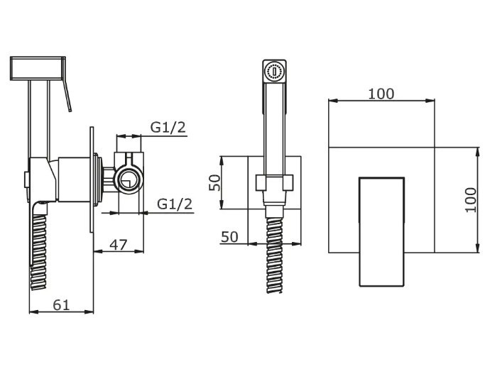 Приобрести смеситель с гигиеническим душем, встраиваемый vieir cielo, матовое золото v393553s