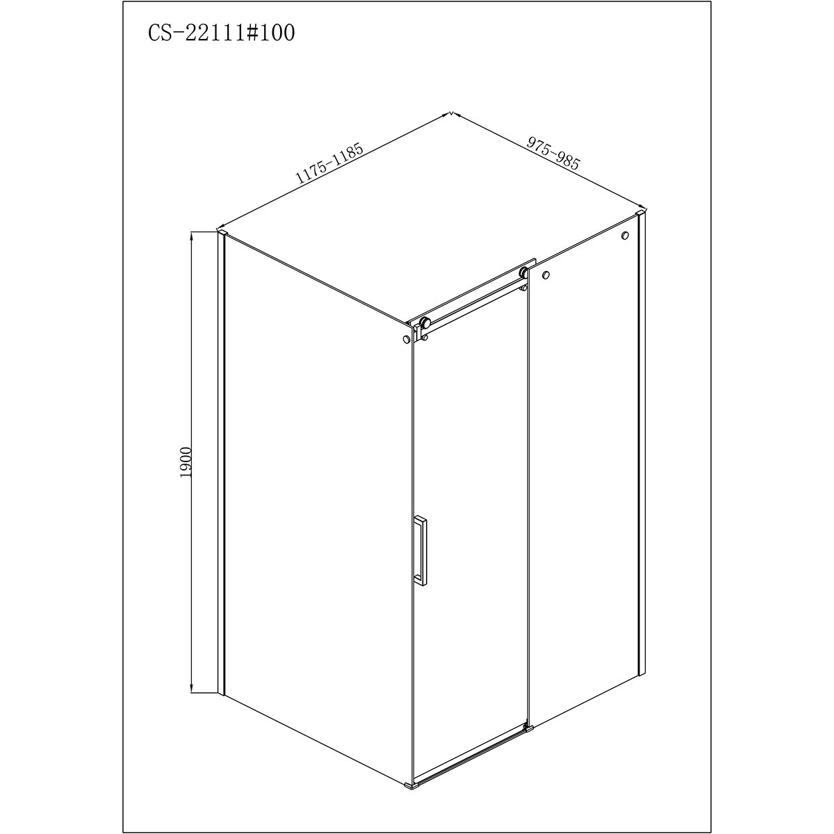 Приобрести loranto душевое ограждение neo 100x120x190 прозрачное закаленное стекло 8 мм, easy clean, профиль серебро, без поддона (cs-22111-120*100)