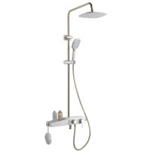 Душевая система Azario с поворотным изливом, керамический картридж, белый/золото