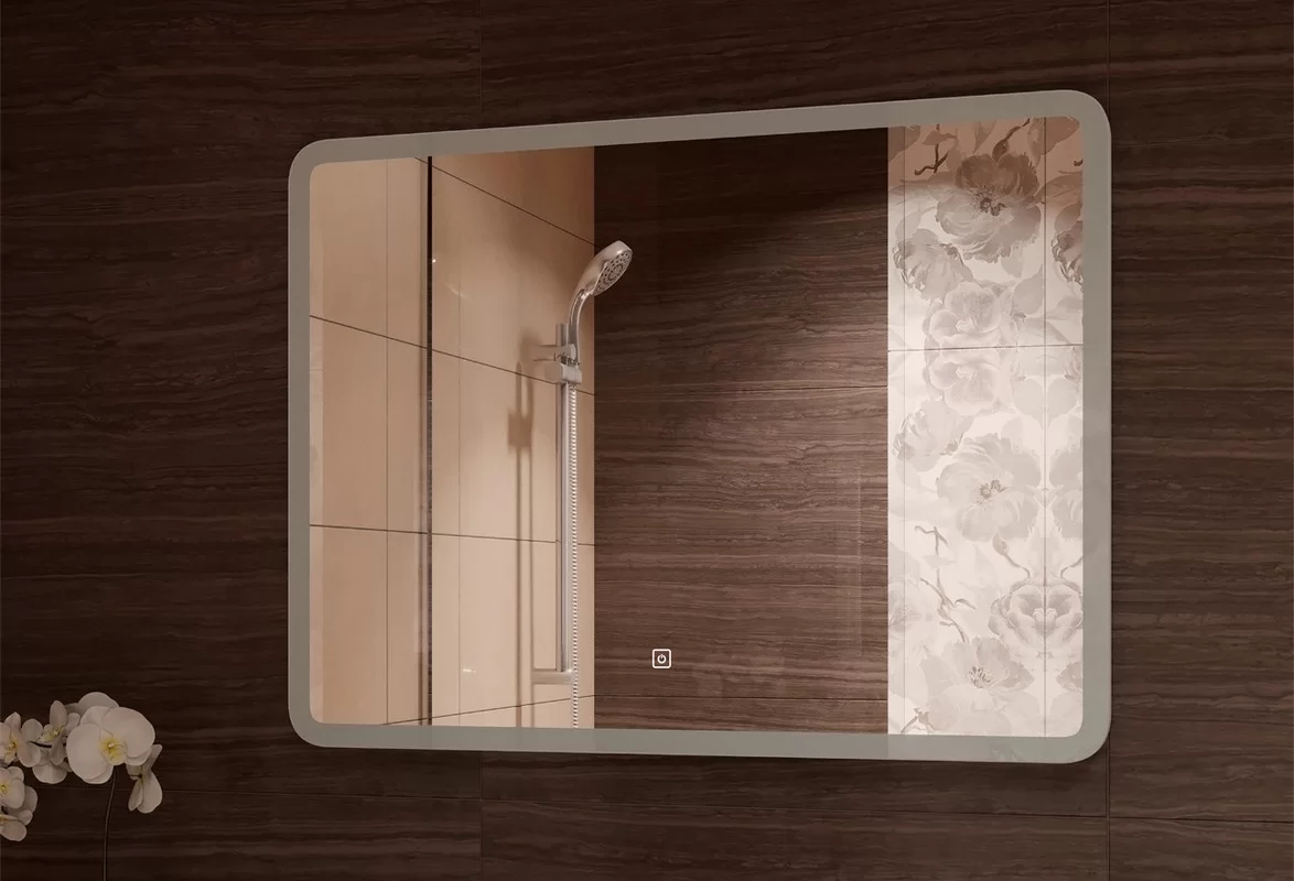 Приобрести continent зеркало с подсветкой demure 70х50 см, белое