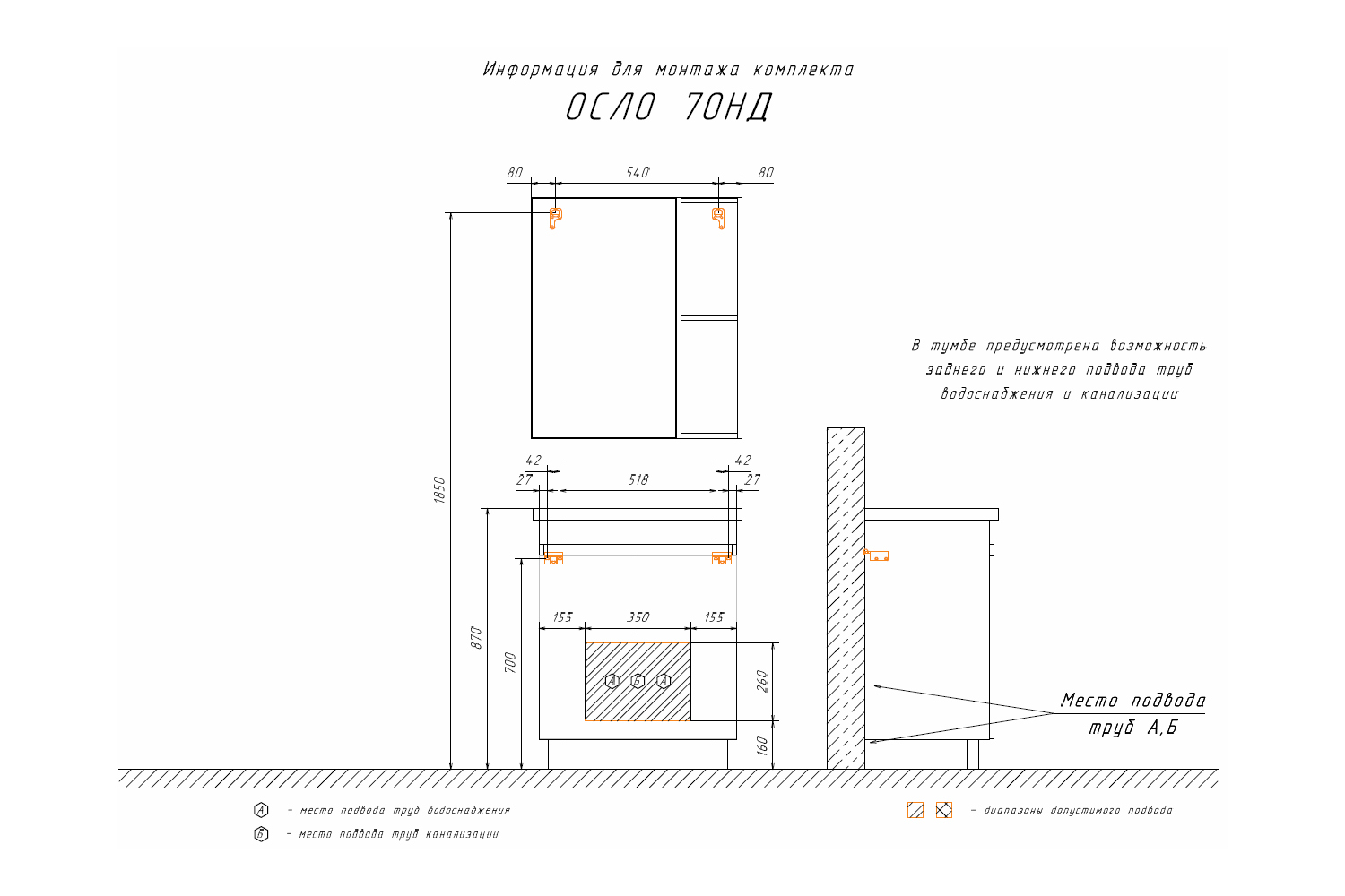 Приобрести сomforty зеркало-шкаф "осло-70" светлый бетон