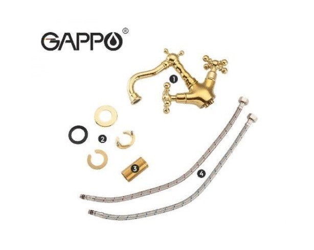 Приобрести gappo смеситель для раковины g1389-4, бронза 16656
