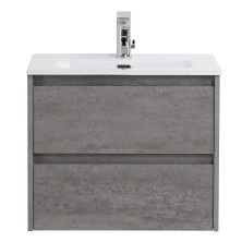 BelBagno Тумба с раковиной KRAFT 39 50 см, подвесная Cemento Grigio, белая раковина