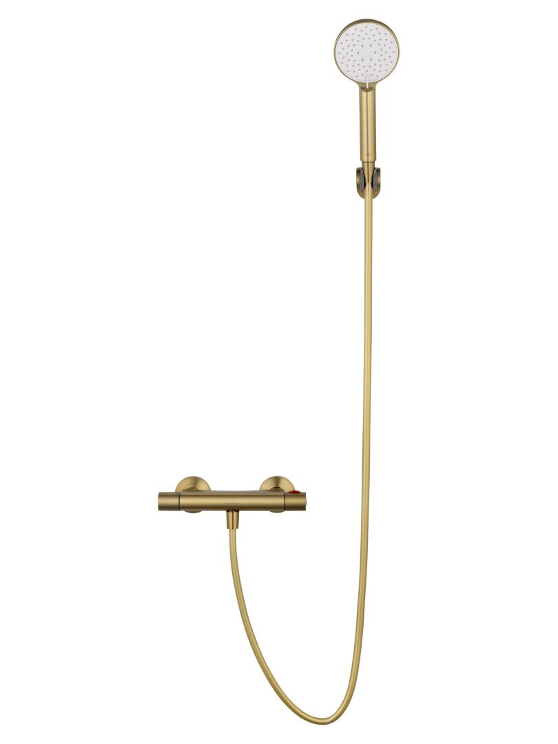 Приобрести смеситель для душа с термостатом wonzon & woghand inn 5, брашированное золото (ww-b2005-a-bg)