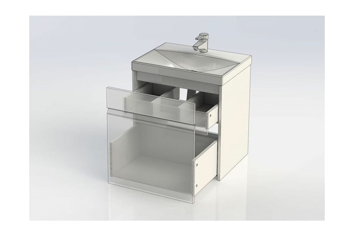 Приобрести aquanet тумба с раковиной палермо 60 см, белая