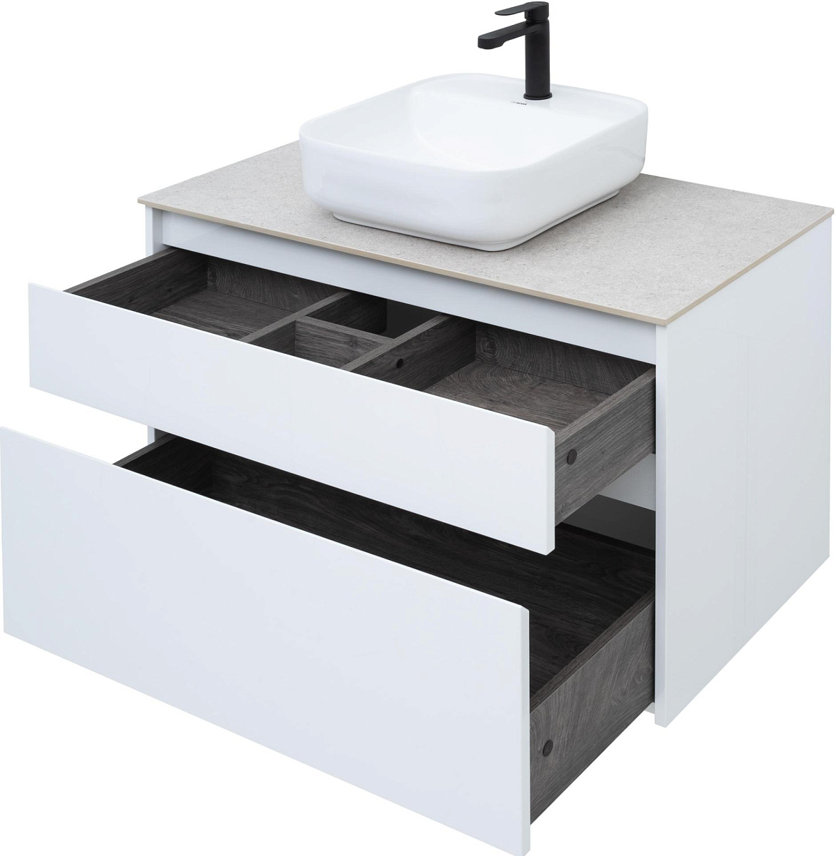 Приобрести aquanet тумба со столешницей nova lite 90 см, белая (2 ящика)