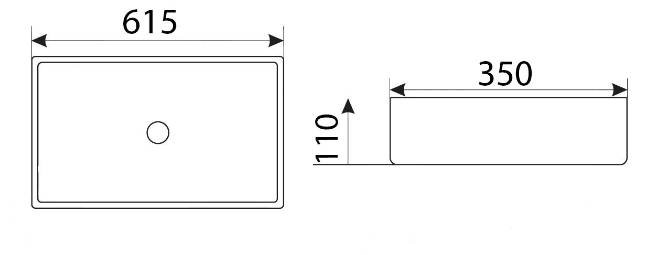 Приобрести раковина накладная ceramalux 60 см 9396