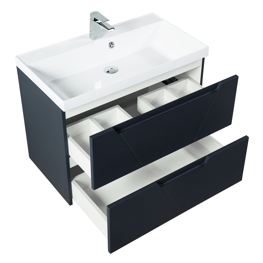 Приобрести belbagno тумба с раковиной vittoria 80 см, подвесная grigio opaco, белая раковина