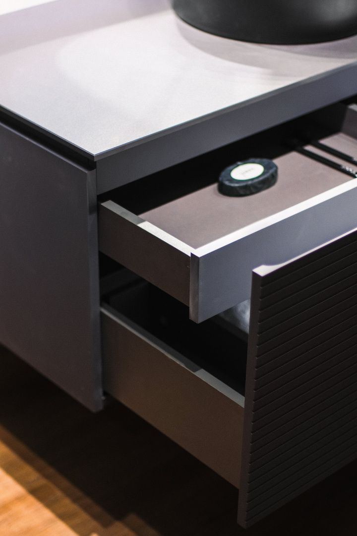 Приобрести jorno тумба подвесная stone 80 см со столешницей, антрацит