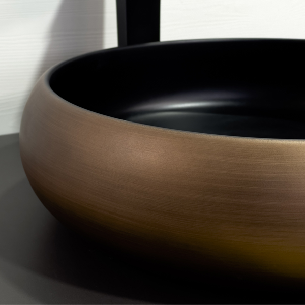 Приобрести comforty раковина 78650 41х41 см, медная-черная матовая