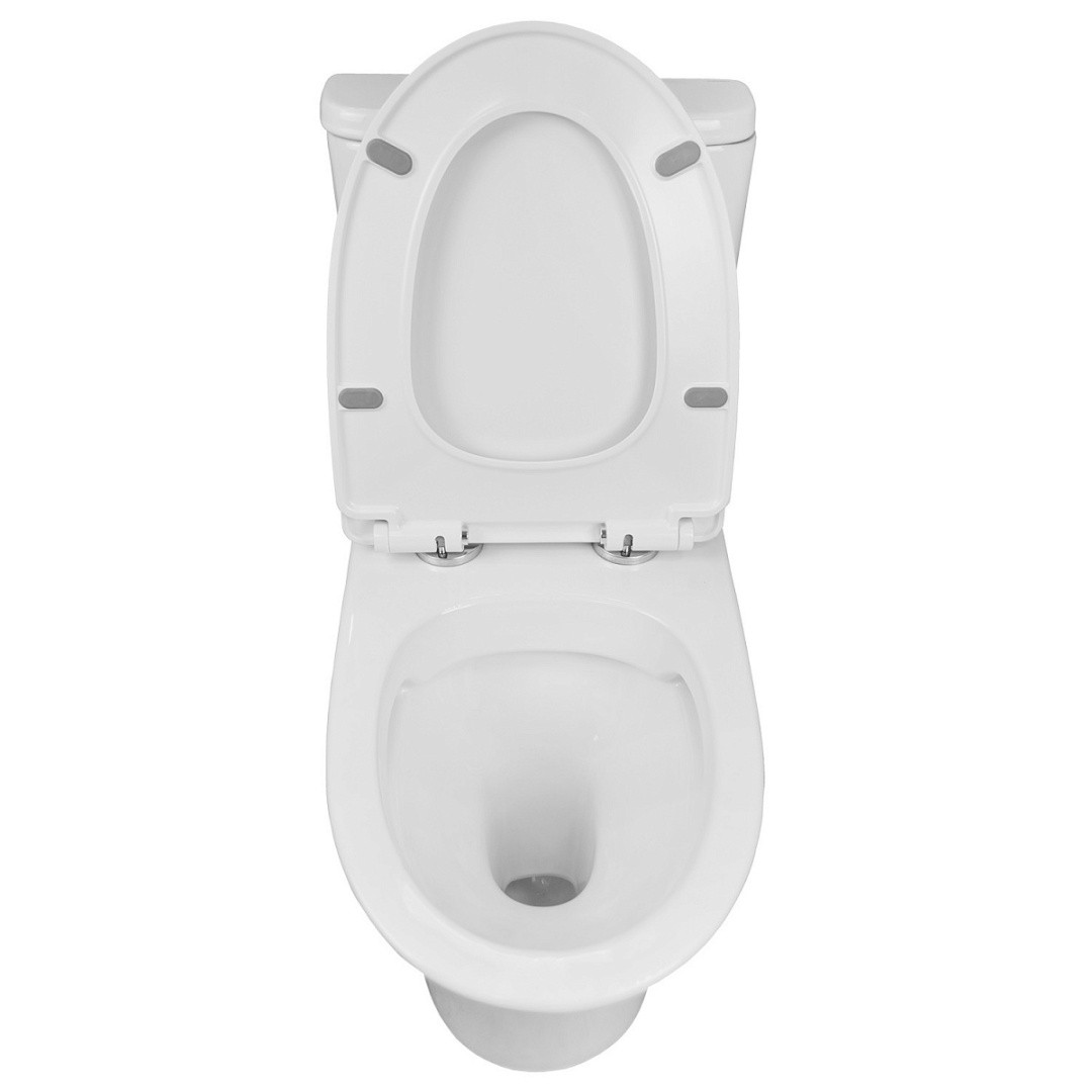 Приобрести azario унитаз - моноблок sente 375х665x785 напольный, безободковый, горизонтальный слив, сиденье дюропласт микролифт az-8614