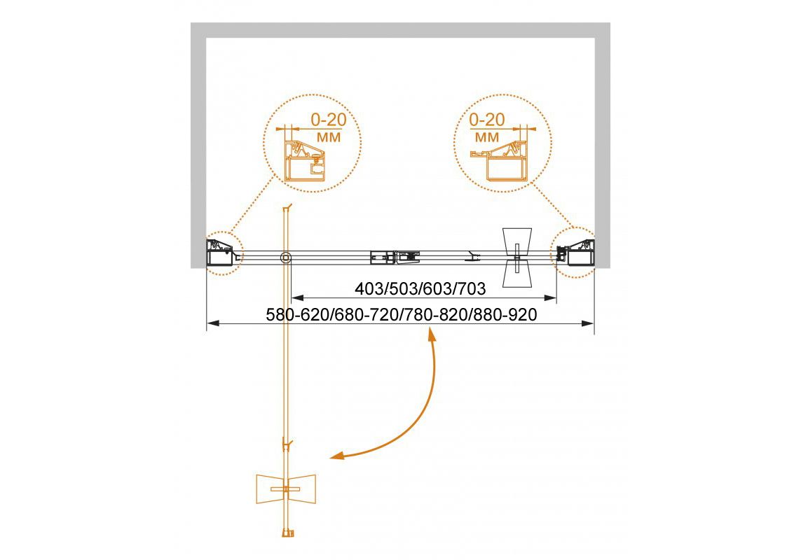Приобрести дверь душевая belbagno unique 120-135 cм. хром/прозрачное