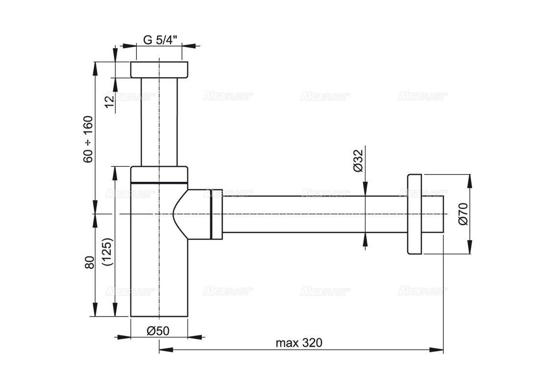 Приобрести сифон для умывальника alcaplast a400-antic