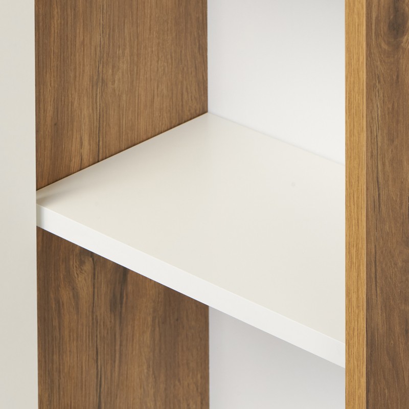 Приобрести акватон пенал напольный сканди с зеркалом белый, дуб рустикальный