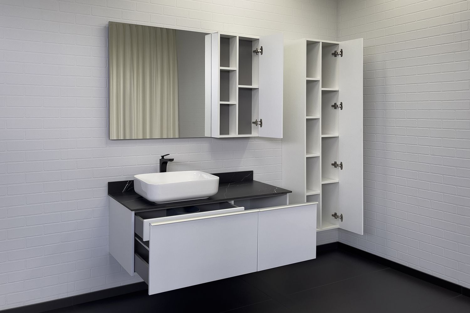 Приобрести сomforty тумба со столешницей и раковиной "милан-120" белый глянец