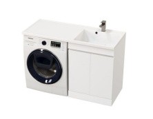 Mirsant Тумба напольная Next 60 см с раковиной столешницей Fly 2 120 см под стиральную машину, правая УТ000072519