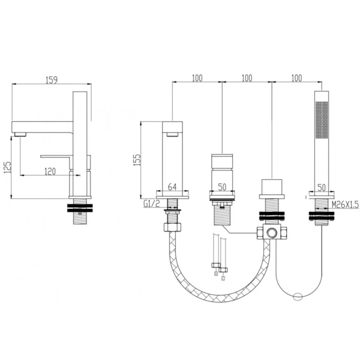 Приобрести grocenberg смеситель на борт ванны, хром gb6008-1cr