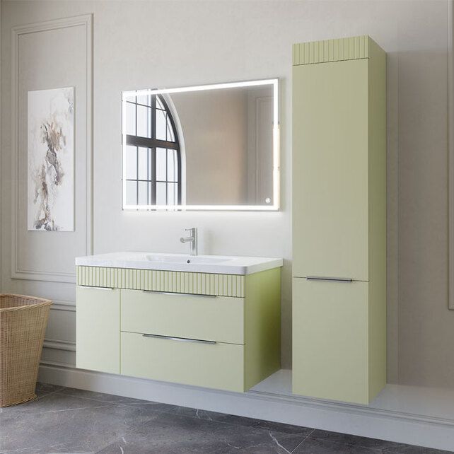 Приобрести caprigo тумба с раковиной monbar 100 см, левая, фисташка