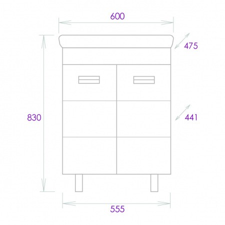 Приобрести onika тумба напольная с раковиной балтика-квадро black 60х85см, белая 106139