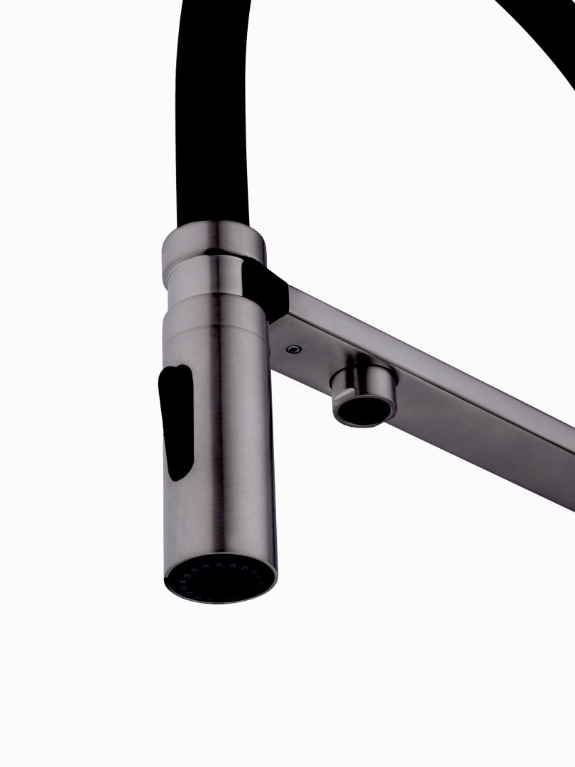 Приобрести смеситель для кухни с гибким изливом и подключением фильтра wonzon & woghand, темный графит (ww-88458009-bgm)