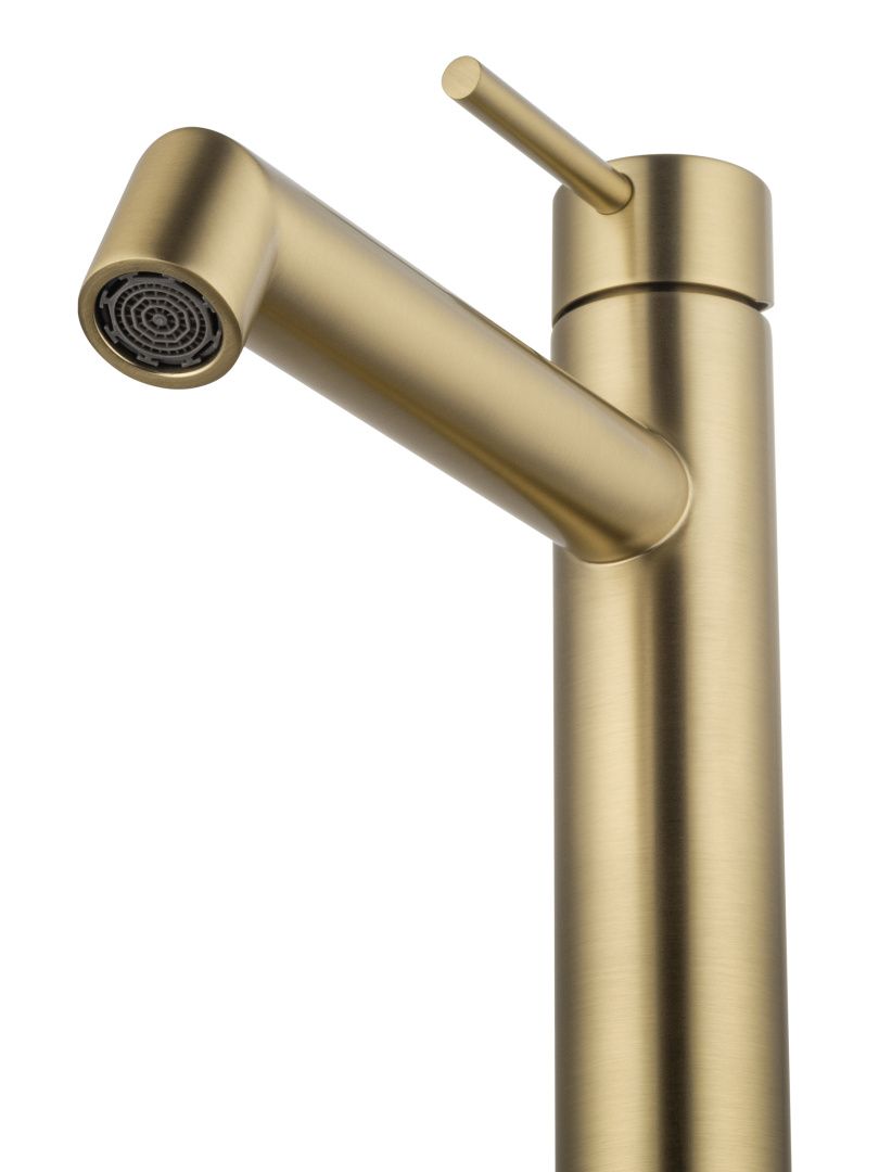 Приобрести смеситель для раковины высокий wonzon & woghand, брашированное золото (ww-h1064-bg)