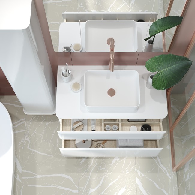 Приобрести briz тумба подвесная с раковиной rome 100 см, белая глянцевая т18-100