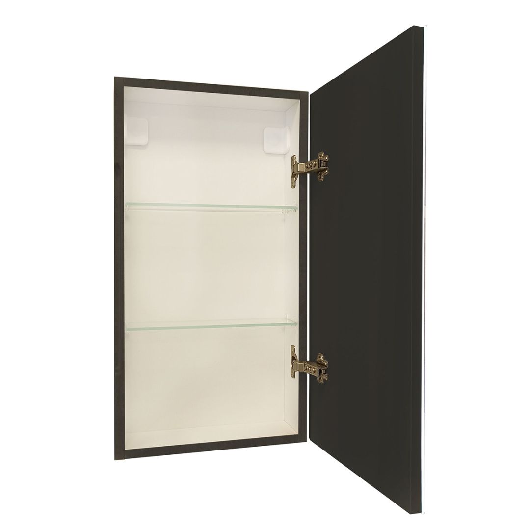 Приобрести continent зеркало шкаф с подсветкой mirror box black 35х65 см, сенсорный включатель, левосторонее, черное