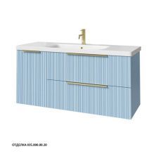 Caprigo Тумба с раковиной RAIN 120 см, левая, голубая, эмаль