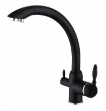 Смеситель для кухни ViEiR Kitchen 350 мм, с подключением к фильтру, черный V15003C