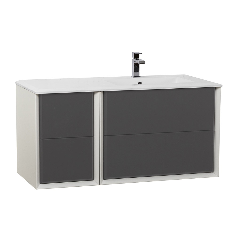 Приобрести cezares тумба подвесная с раковиной bellagio 106 см grigio nuvola, правосторонняя, серая 55301