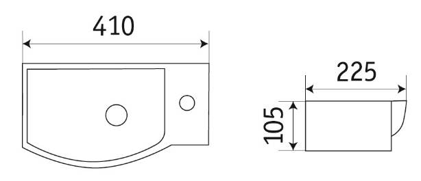 Приобрести раковина подвесная ceramalux 40 см 7947ar